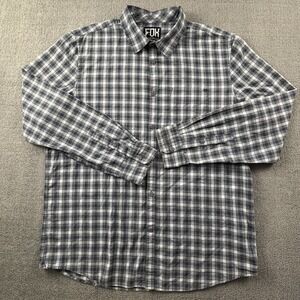 Fox Racing Shirt Adult Extra Large Check Button Up Long Sleeve Casual Men's
